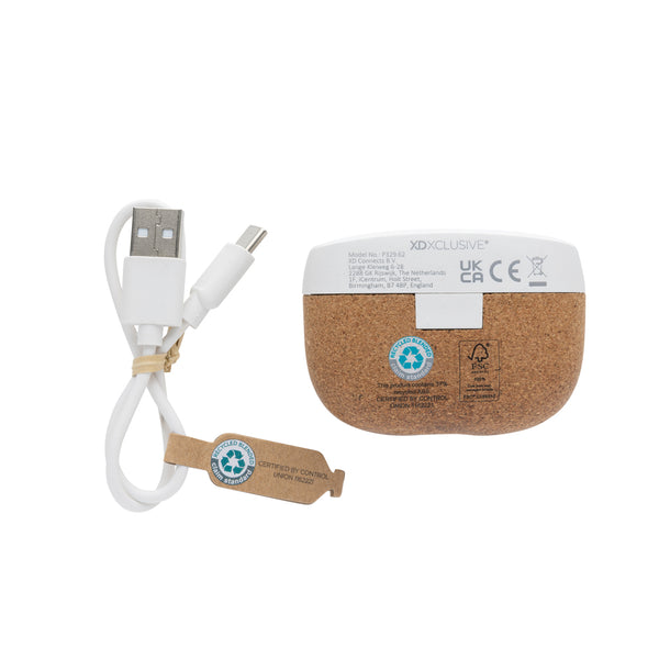 Carica l'immagine nel visualizzatore di Gallery, auricolari wireless pubblicitari in abs riciclato, fsc® sughero colore marrone_marrone 121704679 DET09

