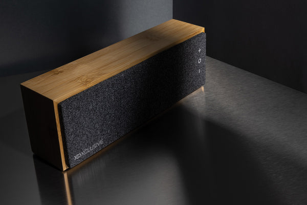 Carica l'immagine nel visualizzatore di Gallery, casse speaker bluetooth stampate con logo in fsc® bambù colore marrone_marrone 121704681 DET09

