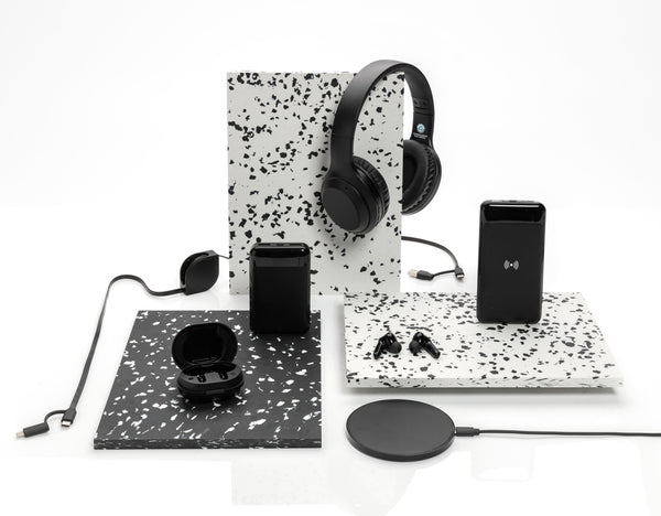 Carica l'immagine nel visualizzatore di Gallery, cuffie bluetooth personalizzate in abs riciclato, tpe riciclato colore nero_nero 121704683 DET09
