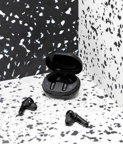 Carica l'immagine nel visualizzatore di Gallery, auricolari wireless personalizzati in abs riciclato, tpe riciclato colore nero_nero 121704684 DET09
