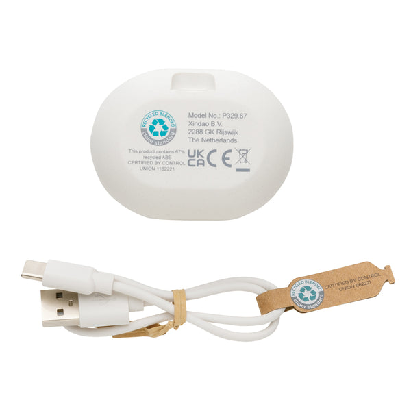 Carica l'immagine nel visualizzatore di Gallery, auricolari wireless da personalizzare in abs riciclato, tpe riciclato colore bianco_bianco 121704684 DET09

