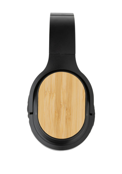 Carica l&#39;immagine nel visualizzatore di Gallery, cuffie bluetooth personalizzate in abs riciclato, fsc® bambù colore nero_nero 121704685 DET09
