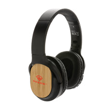 Carica l&#39;immagine nel visualizzatore di Gallery, cuffie bluetooth personalizzate in abs riciclato, fsc® bambù colore nero_nero 121704685 DET08
