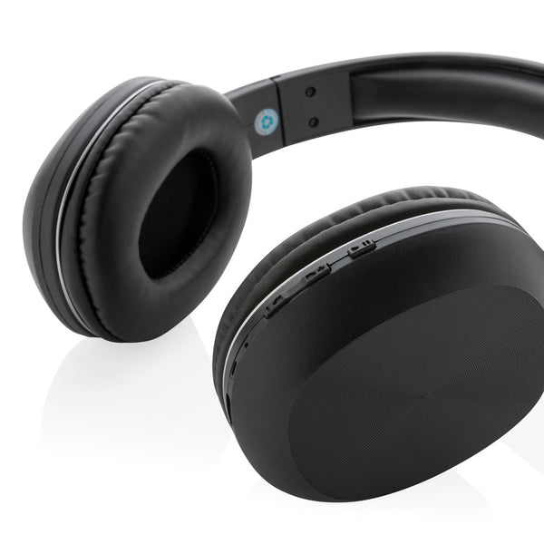 Carica l'immagine nel visualizzatore di Gallery, cuffie bluetooth personalizzate in abs riciclato, pu riciclato colore nero_nero 121704696 DET09
