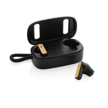 Carica l'immagine nel visualizzatore di Gallery, auricolari wireless personalizzati in abs riciclato, fsc® bambù colore nero_nero 121704703 VAR01
