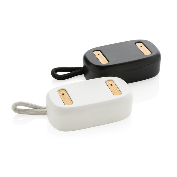 Carica l'immagine nel visualizzatore di Gallery, auricolari wireless personalizzati in abs riciclato, fsc® bambù colore nero_nero 121704703 DET09
