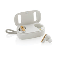 Carica l'immagine nel visualizzatore di Gallery, auricolari wireless da personalizzare in abs riciclato, fsc® bambù colore bianco_bianco 121704703 VAR02
