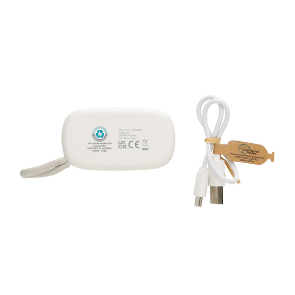 Carica l'immagine nel visualizzatore di Gallery, auricolari wireless da personalizzare in abs riciclato, fsc® bambù colore bianco_bianco 121704703 DET09

