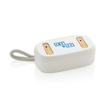 Carica l'immagine nel visualizzatore di Gallery, auricolari wireless da personalizzare in abs riciclato, fsc® bambù colore bianco_bianco 121704703 DET07
