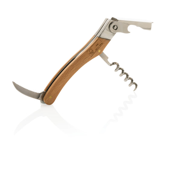 Carica l'immagine nel visualizzatore di Gallery, cavatappi apribottiglie e tappi pubblicitari in fsc® legno, acciaio inossidabile colore marrone_marrone 121713119 DET09
