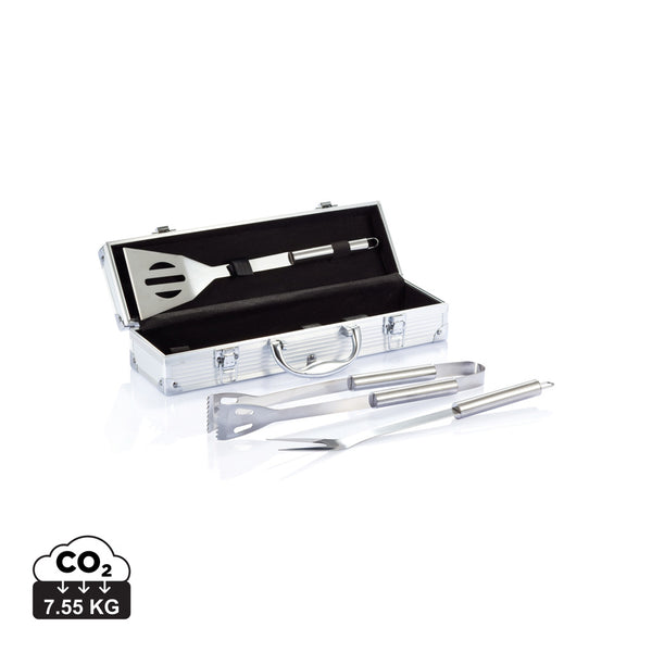 Carica l'immagine nel visualizzatore di Gallery, set barbecue stampati con logo in acciaio inossidabile, alluminio colore argento_argento 121713934 DET07
