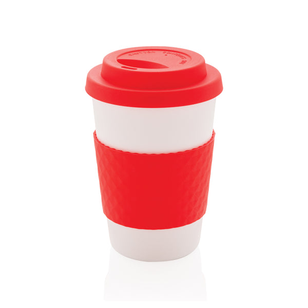 tazze termiche e bicchieri con tappo promozionali in pp, silicone colore rosso-ciliegia_rosso 121714984 VAR04