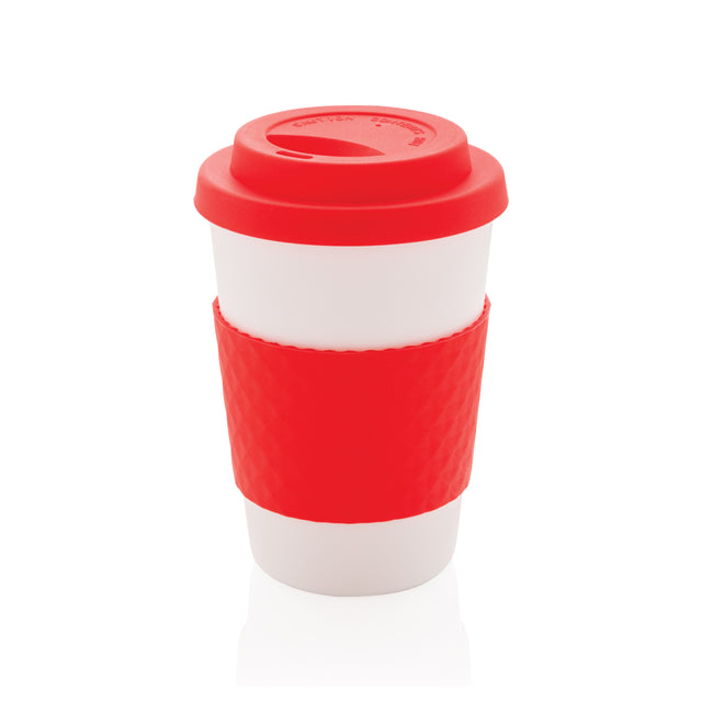 tazze termiche e bicchieri con tappo promozionali in pp, silicone colore rosso-ciliegia_rosso 121714984 VAR04