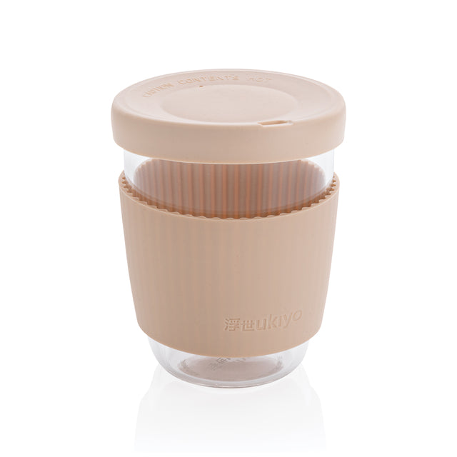 tazze termiche e bicchieri con tappo stampate con logo in vetro, silicone colore marrone_marrone 121714987 VAR05