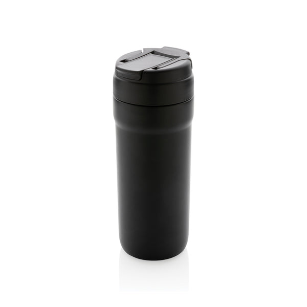 tazze termiche e bicchieri con tappo personalizzate in acciaio inossidabile riciclato, acciaio inossidabile riciclato colore nero_nero 121715030 VAR01