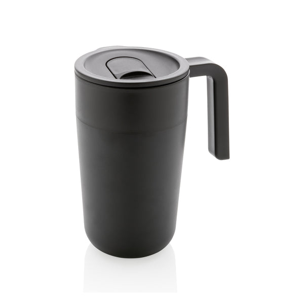 tazze termiche e bicchieri con tappo personalizzate in polipropilene riciclato, acciaio inossidabile colore nero_nero 121715040 VAR01
