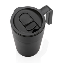 Carica l&#39;immagine nel visualizzatore di Gallery, tazze termiche e bicchieri con tappo personalizzate in polipropilene riciclato, acciaio inossidabile colore nero_nero 121715040 DET06
