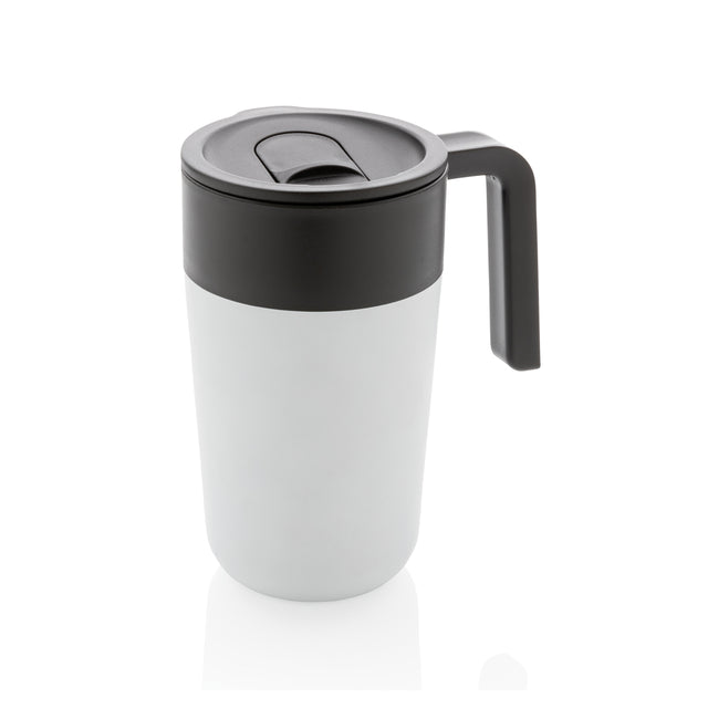 tazze termiche e bicchieri con tappo da personalizzare in polipropilene riciclato, acciaio inossidabile colore bianco_bianco 121715040 VAR02