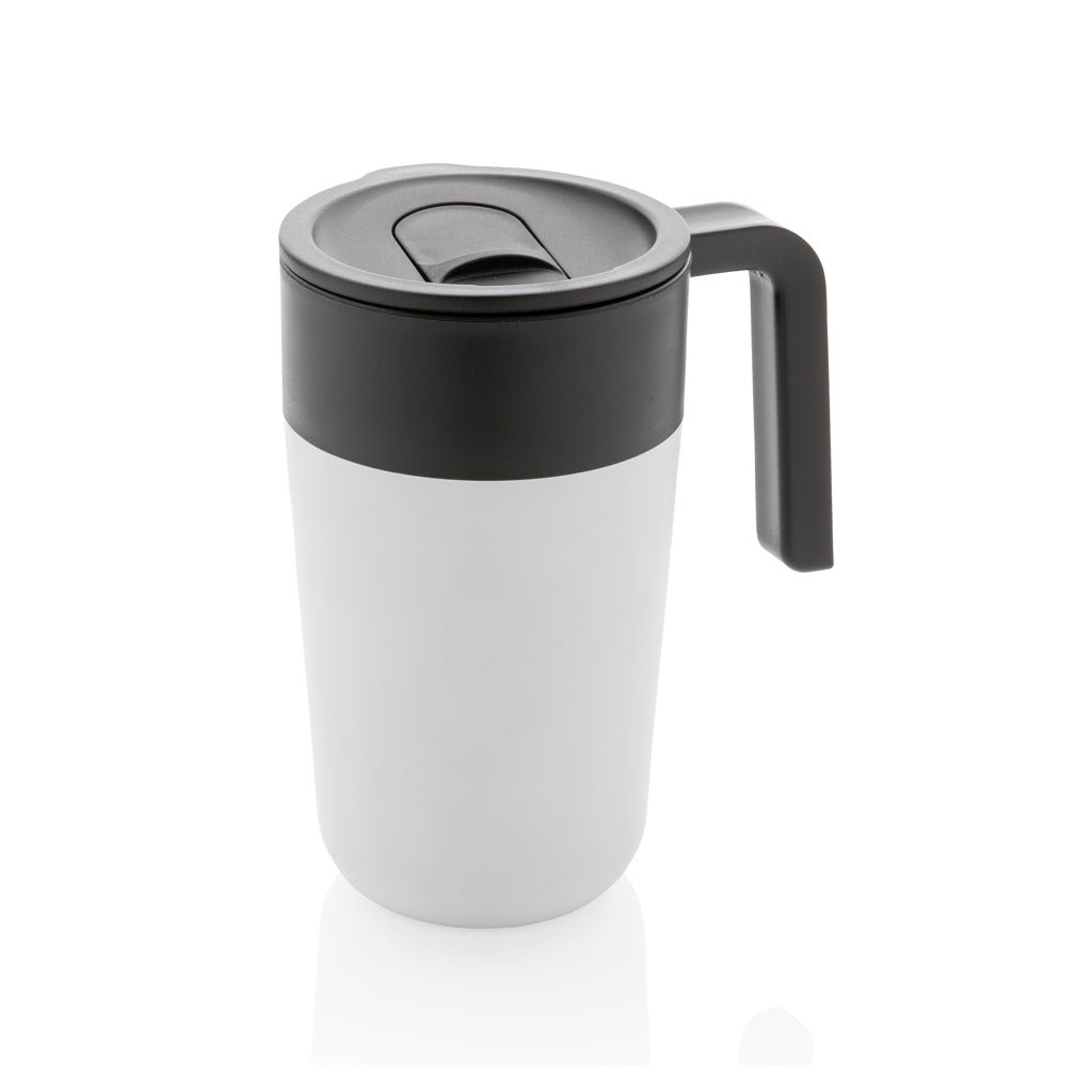 tazze termiche e bicchieri con tappo da personalizzare in polipropilene riciclato, acciaio inossidabile colore bianco_bianco 121715040 VAR02