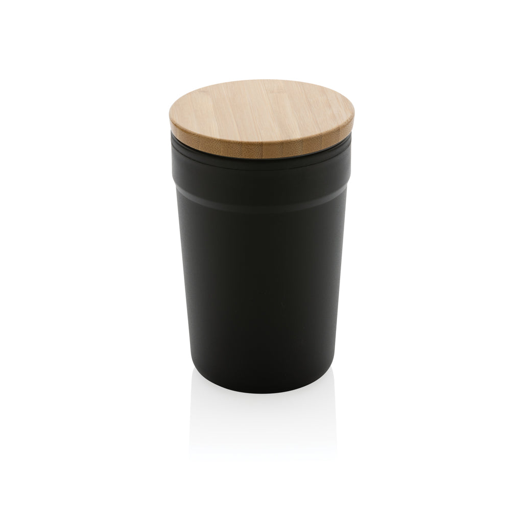 tazze termiche e bicchieri con tappo personalizzate in polipropilene riciclato, bambù colore nero_nero 121715046 VAR01