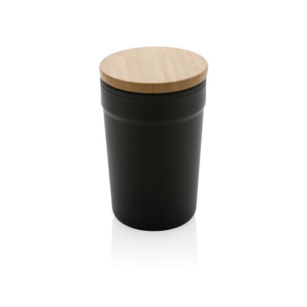 tazze termiche e bicchieri con tappo personalizzate in polipropilene riciclato, bambù colore nero_nero 121715046 VAR01