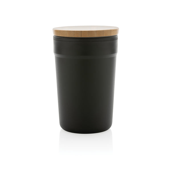 Carica l&#39;immagine nel visualizzatore di Gallery, tazze termiche e bicchieri con tappo personalizzate in polipropilene riciclato, bambù colore nero_nero 121715046 DET09
