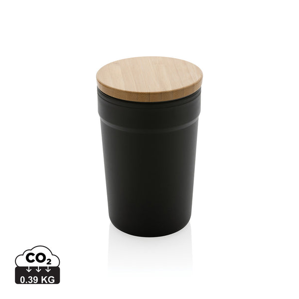 Carica l&#39;immagine nel visualizzatore di Gallery, tazze termiche e bicchieri con tappo personalizzate in polipropilene riciclato, bambù colore nero_nero 121715046 DET09

