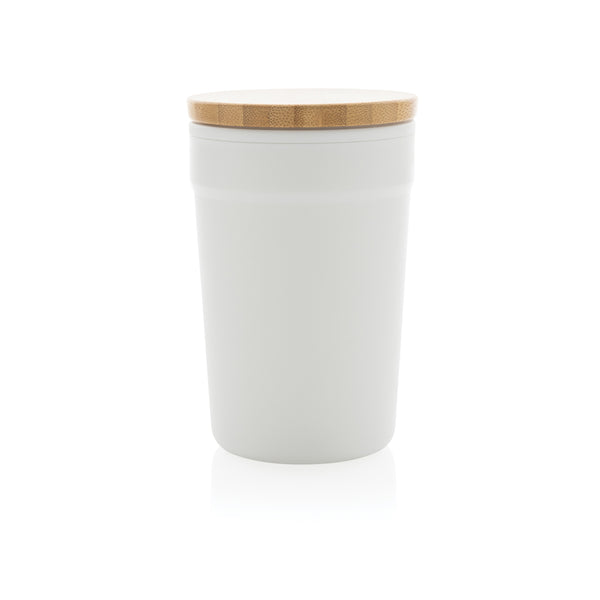 Carica l&#39;immagine nel visualizzatore di Gallery, tazze termiche e bicchieri con tappo da personalizzare in polipropilene riciclato, bambù colore bianco_bianco 121715046 DET09
