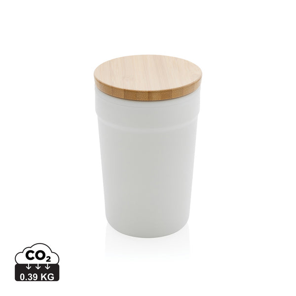 Carica l&#39;immagine nel visualizzatore di Gallery, tazze termiche e bicchieri con tappo da personalizzare in polipropilene riciclato, bambù colore bianco_bianco 121715046 DET09

