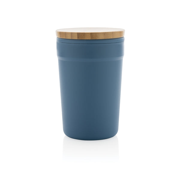 Carica l&#39;immagine nel visualizzatore di Gallery, tazze termiche e bicchieri con tappo personalizzate in polipropilene riciclato, bambù colore blu_blu 121715046 DET09
