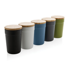 Carica l&#39;immagine nel visualizzatore di Gallery, tazze termiche e bicchieri con tappo personalizzate in polipropilene riciclato, bambù colore blu_blu 121715046 DET07
