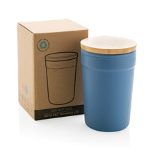 Carica l&#39;immagine nel visualizzatore di Gallery, tazze termiche e bicchieri con tappo personalizzate in polipropilene riciclato, bambù colore blu_blu 121715046 DET08
