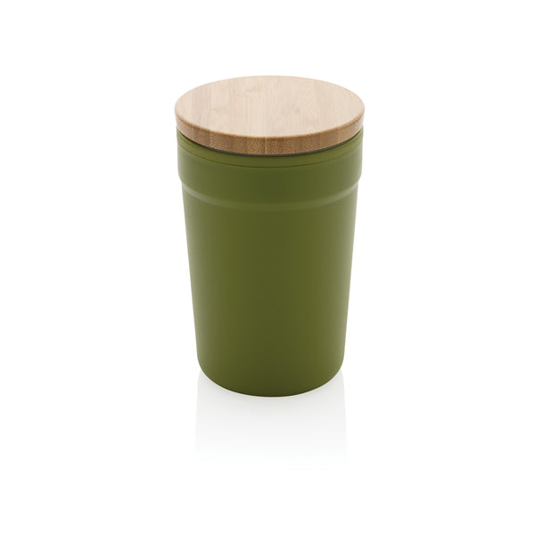 tazze termiche e bicchieri con tappo personalizzate in polipropilene riciclato, bambù colore verde_verde 121715046 VAR05