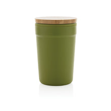 Carica l&#39;immagine nel visualizzatore di Gallery, tazze termiche e bicchieri con tappo personalizzate in polipropilene riciclato, bambù colore verde_verde 121715046 DET03
