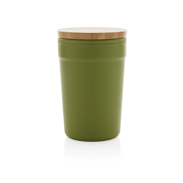 Carica l&#39;immagine nel visualizzatore di Gallery, tazze termiche e bicchieri con tappo personalizzate in polipropilene riciclato, bambù colore verde_verde 121715046 DET09
