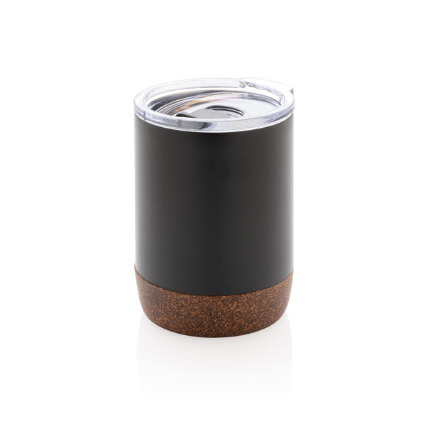 tazze termiche e bicchieri con tappo personalizzate in acciaio inossidabile riciclato, sughero colore nero_nero 121715222 VAR01