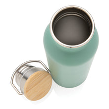 Carica l&#39;immagine nel visualizzatore di Gallery, borracce personalizzate in acciaio inossidabile, bambù colore verde_verde 121715400 DET05
