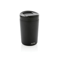 tazze termiche e bicchieri con tappo personalizzate in acciaio inossidabile riciclato, polipropilene riciclato colore nero_nero 121715519 VAR01
