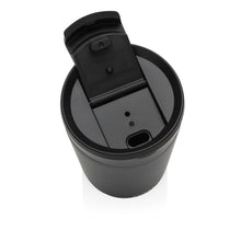 Carica l&#39;immagine nel visualizzatore di Gallery, tazze termiche e bicchieri con tappo personalizzate in acciaio inossidabile riciclato, polipropilene riciclato colore nero_nero 121715519 DET07

