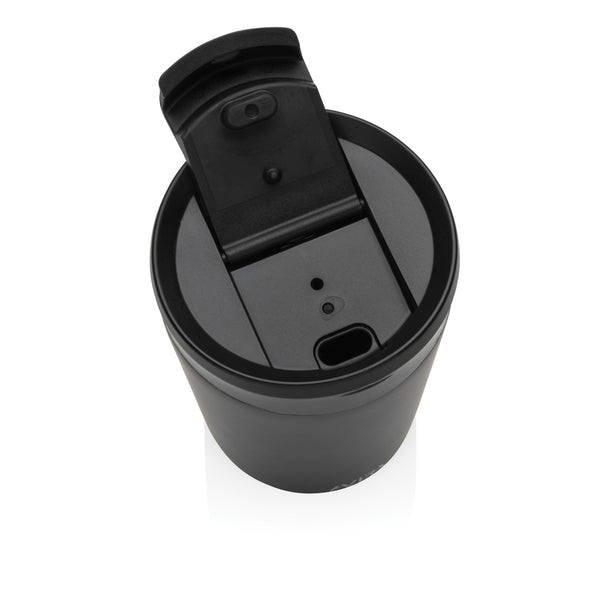 Carica l&#39;immagine nel visualizzatore di Gallery, tazze termiche e bicchieri con tappo personalizzate in acciaio inossidabile riciclato, polipropilene riciclato colore nero_nero 121715519 DET09
