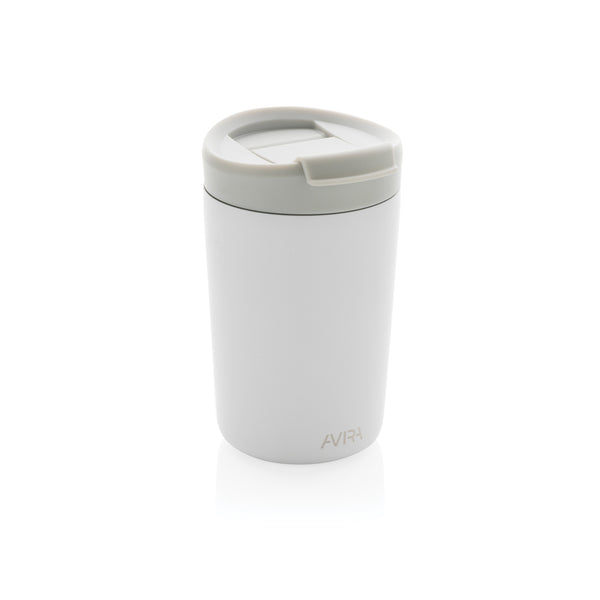 tazze termiche e bicchieri con tappo da personalizzare in acciaio inossidabile riciclato, polipropilene riciclato colore bianco_bianco 121715519 VAR02