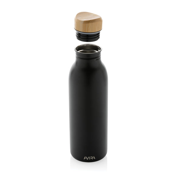 Carica l&#39;immagine nel visualizzatore di Gallery, borracce personalizzate in acciaio inossidabile riciclato, bambù colore nero_nero 121715523 DET09
