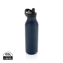 Carica l&#39;immagine nel visualizzatore di Gallery, borracce personalizzate in acciaio inossidabile riciclato, polipropilene riciclato colore blu-navy_blu 121715525 DET01
