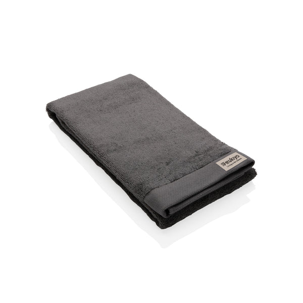 asciugamani da personalizzare in cotone, cotone riciclato colore carbon-fossile_grigio 121717098 VAR01