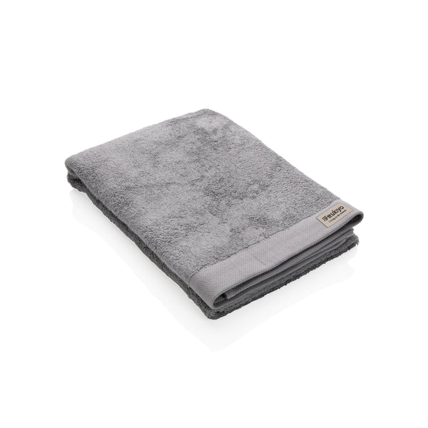 asciugamani da personalizzare in cotone, cotone riciclato colore grigio_grigio 121717099 VAR02