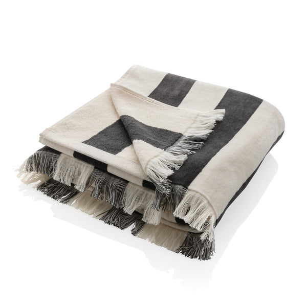 teli mare da personalizzare in cotone riciclato, cotone colore carbon-fossile_grigio 121717100 VAR01