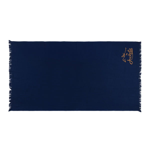Carica l'immagine nel visualizzatore di Gallery, teli mare personalizzati in cotone riciclato, cotone colore blu-navy_blu 121717101 DET05
