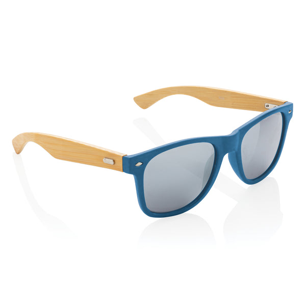 occhiali da sole personalizzati in rpc, fsc® bambù colore blu_blu 121717114 VAR02
