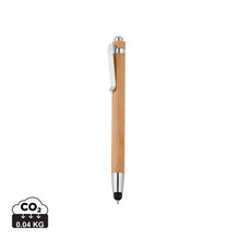 Carica l&#39;immagine nel visualizzatore di Gallery, biro touchscreen per tablet stampate con logo in bambù, acciaio inossidabile colore marrone_marrone 121732767 DET01

