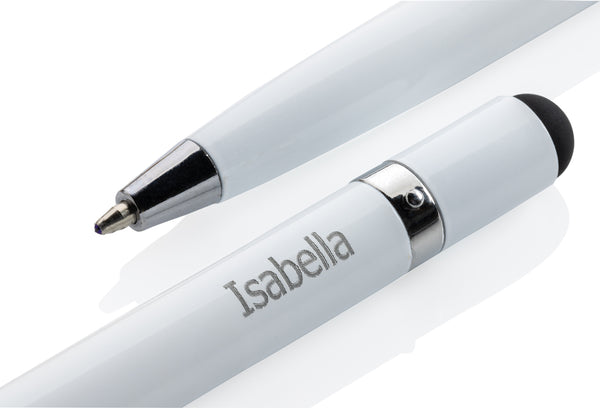 Carica l&#39;immagine nel visualizzatore di Gallery, penne touchscreen da personalizzare in alluminio, pp colore bianco_bianco 121732811 DET08
